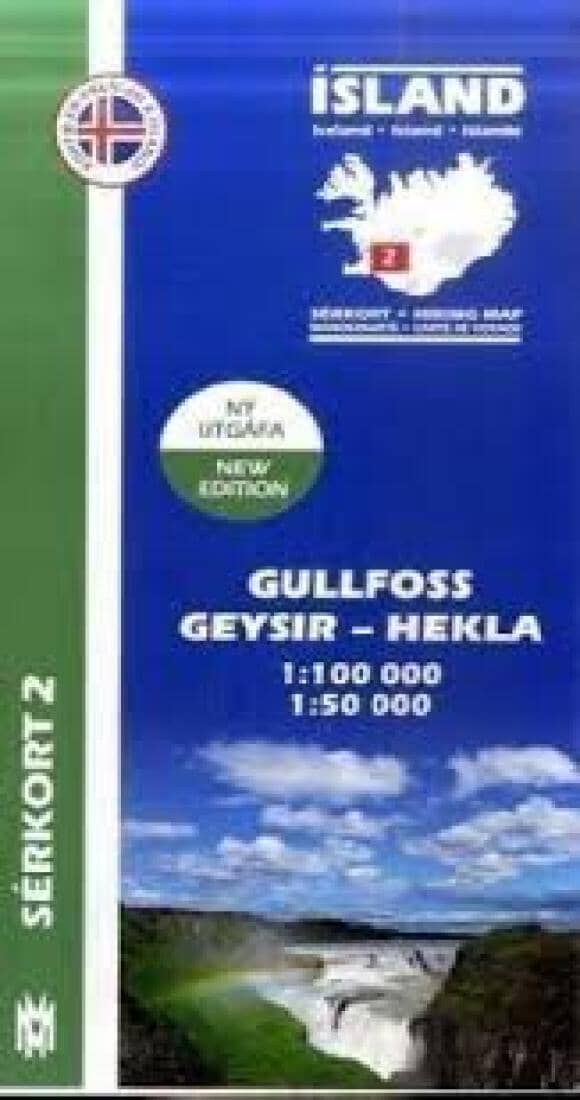 Gullfoss & Geysir hiking map | Mal og menning Hiking Map 