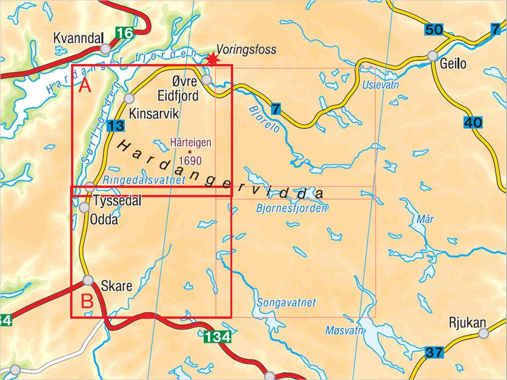Carte de randonnée - Hardangervidda ouest (Norvège), n° 114 | PhoneMaps carte pliée PhoneMaps 