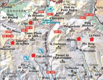 Carte de randonnée hivernale - Tossa Plana, Puigpedros (Pyrénées Catalanes) | Alpina carte pliée Editorial Alpina 