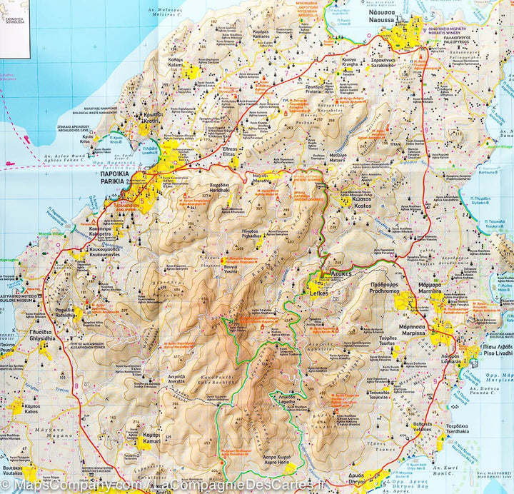 Carte de randonnée des îles Paros et Antiparos (Grèce) | Terrain Cartography - La Compagnie des Cartes