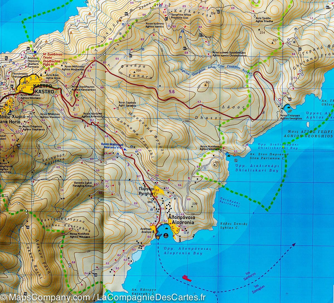 Carte de randonnée - Ile Sikinos (Grèce) | Terrain Cartography carte pliée Terrain Cartography 