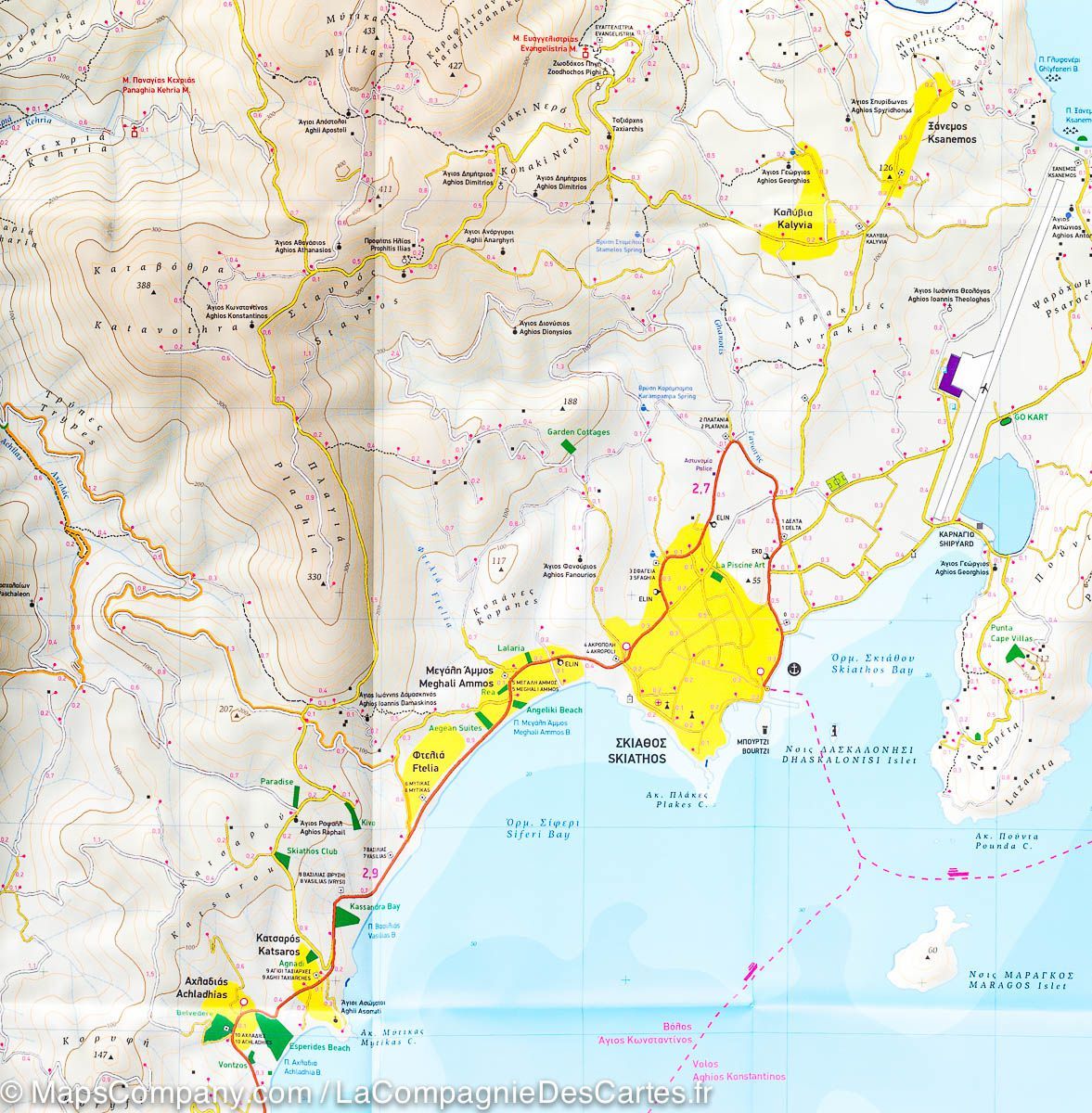 Hiking Map - Island of Skiathos (Greece) | Terrain Cartography ...