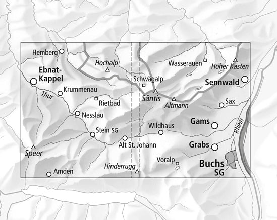 Carte de randonnée imperméable n° 3301T - Säntis (Suisse) | Swisstopo - 1/33 333 carte pliée Swisstopo 