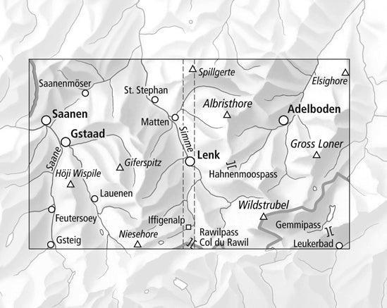Carte de randonnée imperméable n° 3304T - Gstaad, Lenk, Adelboden (Suisse) | Swisstopo - 1/33 333 carte pliée Swisstopo 
