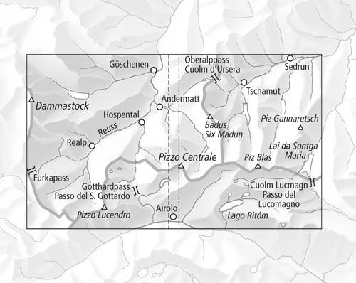 Carte de randonnée imperméable n° 3314T - Andermatt (Suisse) | Swisstopo - 1/33 333 carte pliée Swisstopo 
