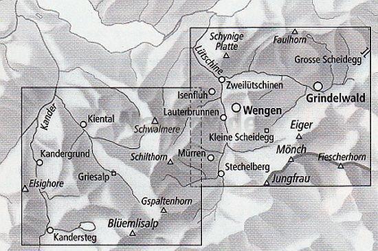 Carte de randonnée imperméable n° 3323T - Jungfrau Region (Suisse) | Swisstopo - 1/33 333 carte pliée Swisstopo 