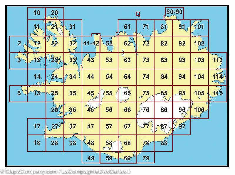 Carte de randonnée Islande - Vestmannaeyjar 49 | Ferdakort - atlaskort carte pliée Ferdakort 