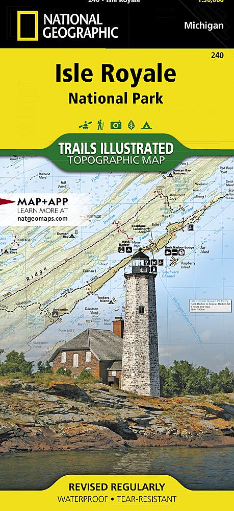 Carte de randonnée - Isle Royale National Park (Michigan), n° 240 | National Geographic carte pliée National Geographic 