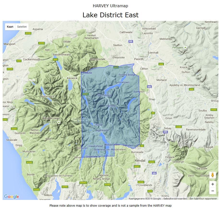Carte de randonnée - Lake District Est XT40 | Harvey Maps - Ultramap carte pliée Harvey Maps 