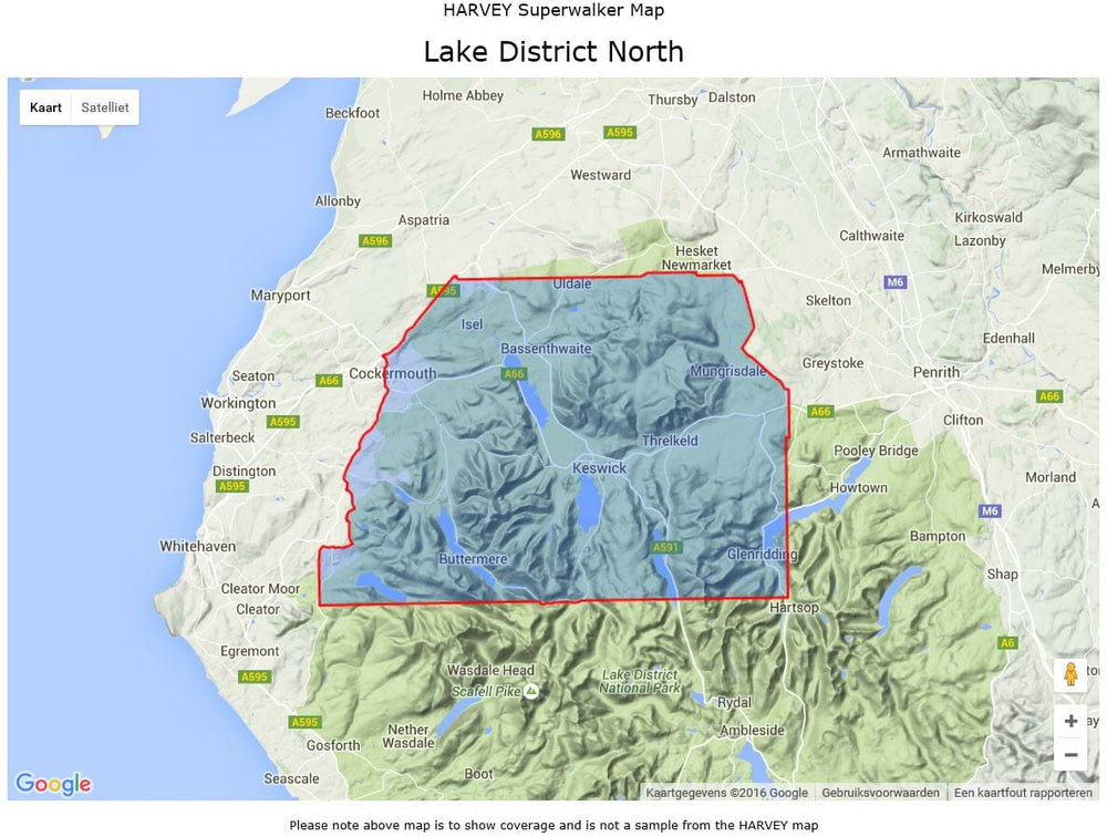Carte de randonnée - Lake District Nord XT25 | Harvey Maps - Superwalker maps carte pliée Harvey Maps 