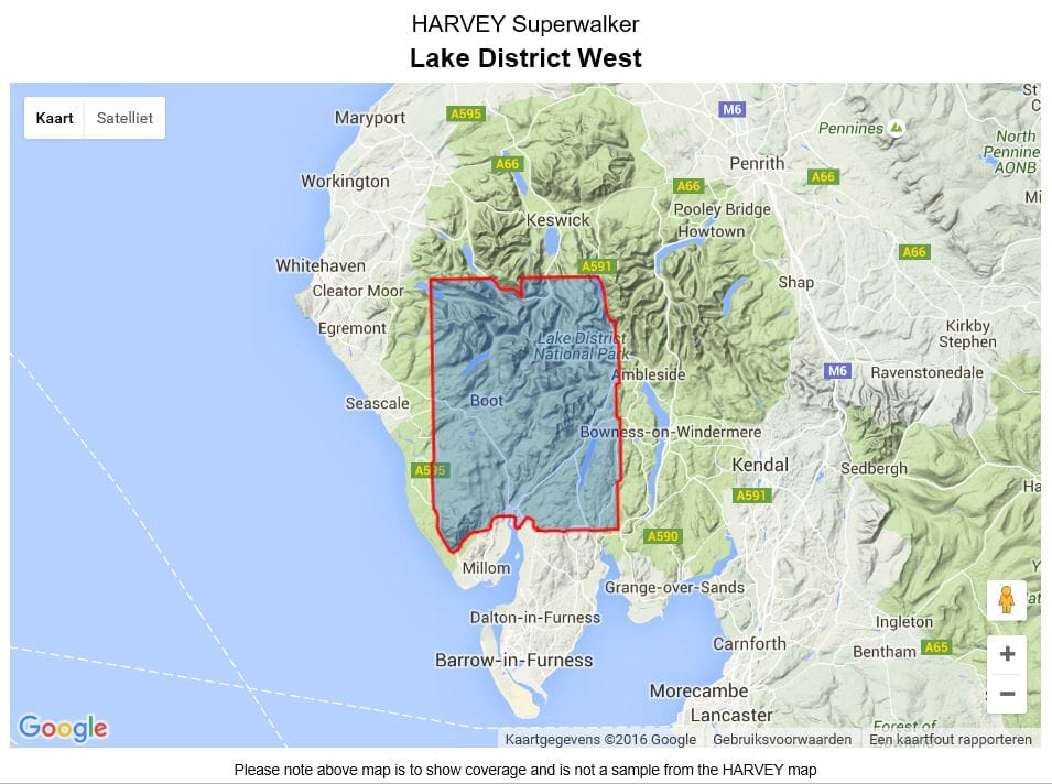 Carte de randonnée - Lake District Ouest XT25 | Harvey Maps - Superwalker maps carte pliée Harvey Maps 