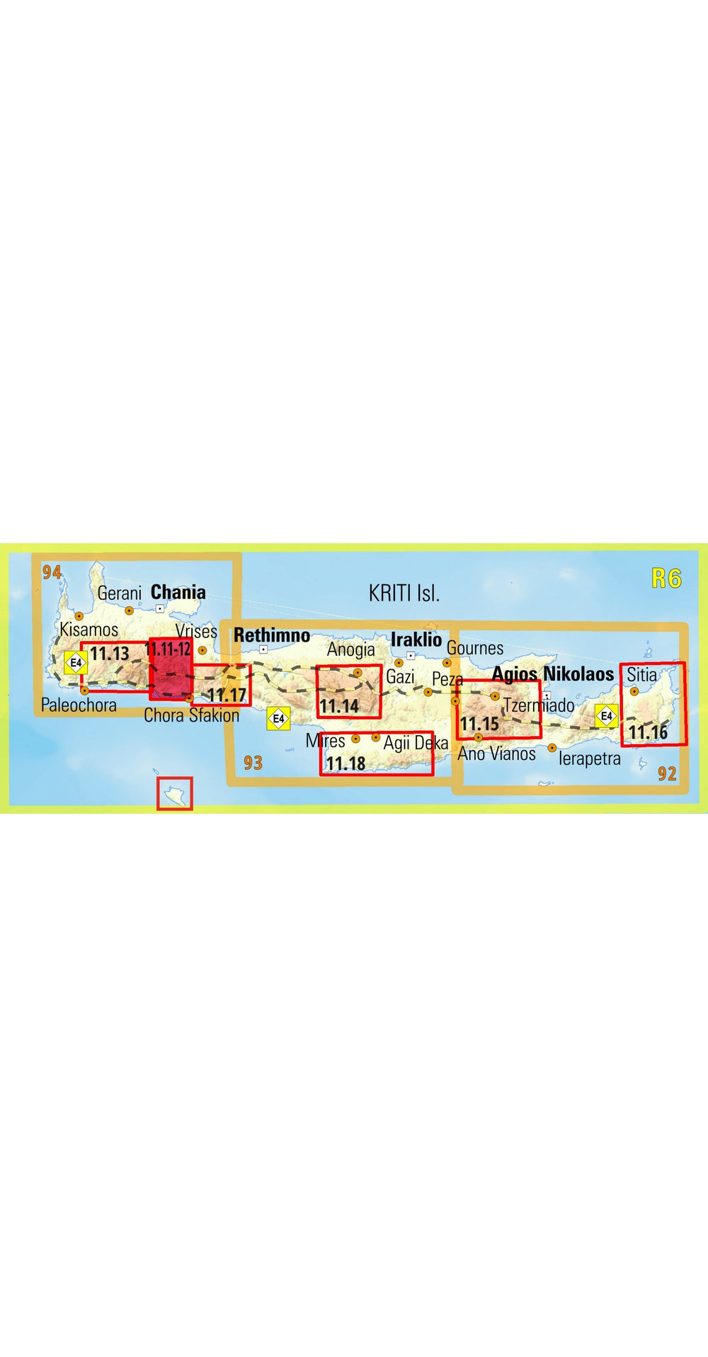 Carte de randonnée - Lefka Ori: Sfakia - Pahnes | Anavasi carte pliée Anavasi 