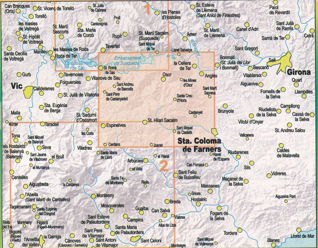 Carte de randonnée - Les Guilleries : 40 randos, 40 lieux incontournables (Catalogne) | Piolet carte pliée Editorial Piolet 