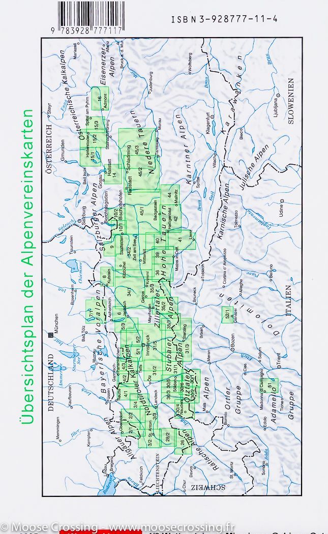 Carte de randonnée - Massifs de Wetterstein et de Mieminger Est n° 4/3 | Alpenverein carte pliée Alpenverein 