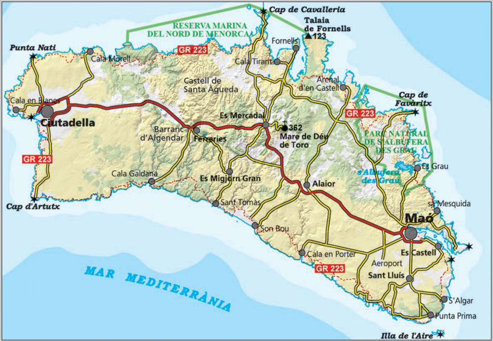 Carte de randonnée - Minorque (îles Baléares) | Alpina carte pliée Editorial Alpina 