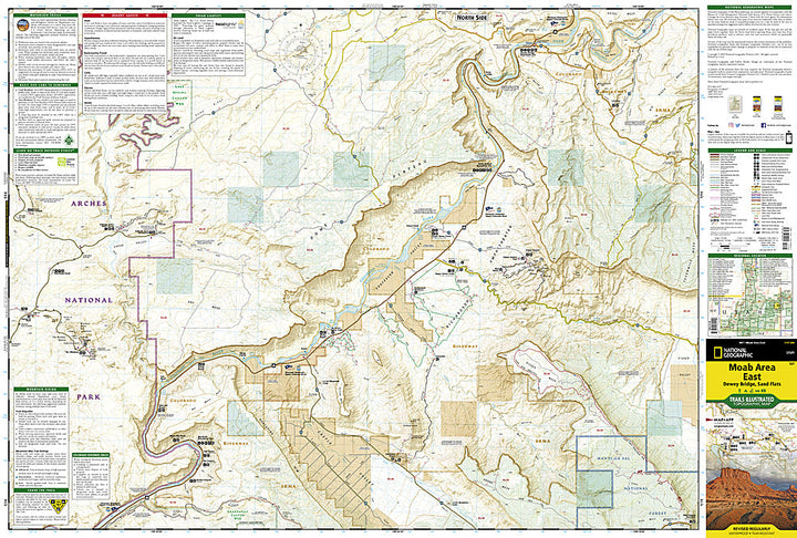 Carte de randonnée - Moab Est - Dewey Bridge, Sand Flats (Utah) | National Geographic carte pliée National Geographic 