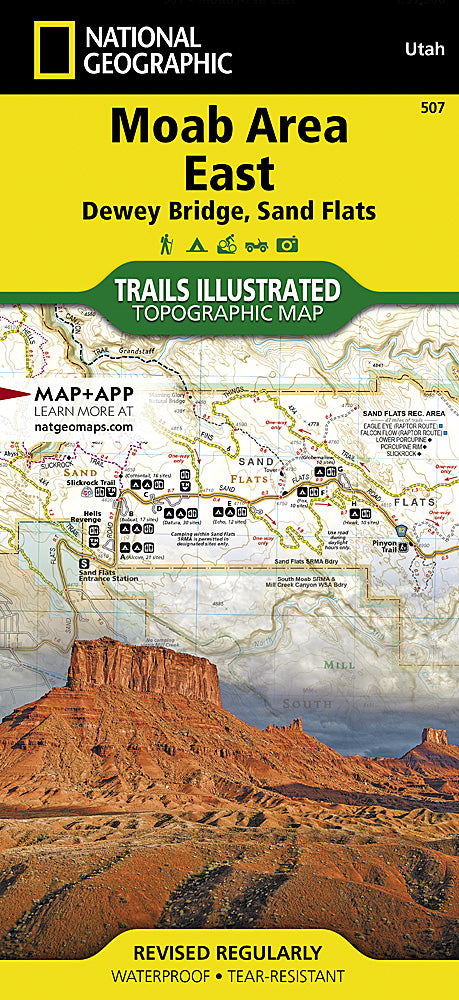 Carte de randonnée - Moab Est - Dewey Bridge, Sand Flats (Utah) | National Geographic carte pliée National Geographic 