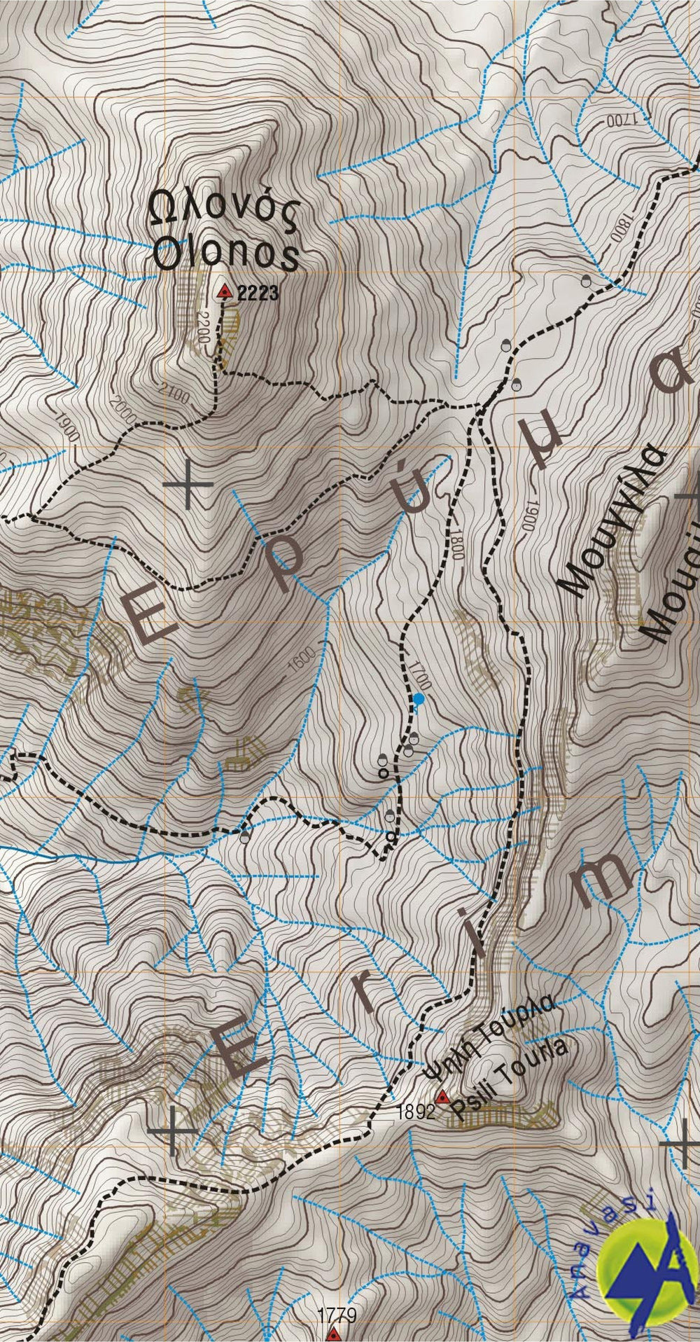 Carte de randonnée - Mont Erimanthos (Grèce) | Anavasi carte pliée Anavasi 