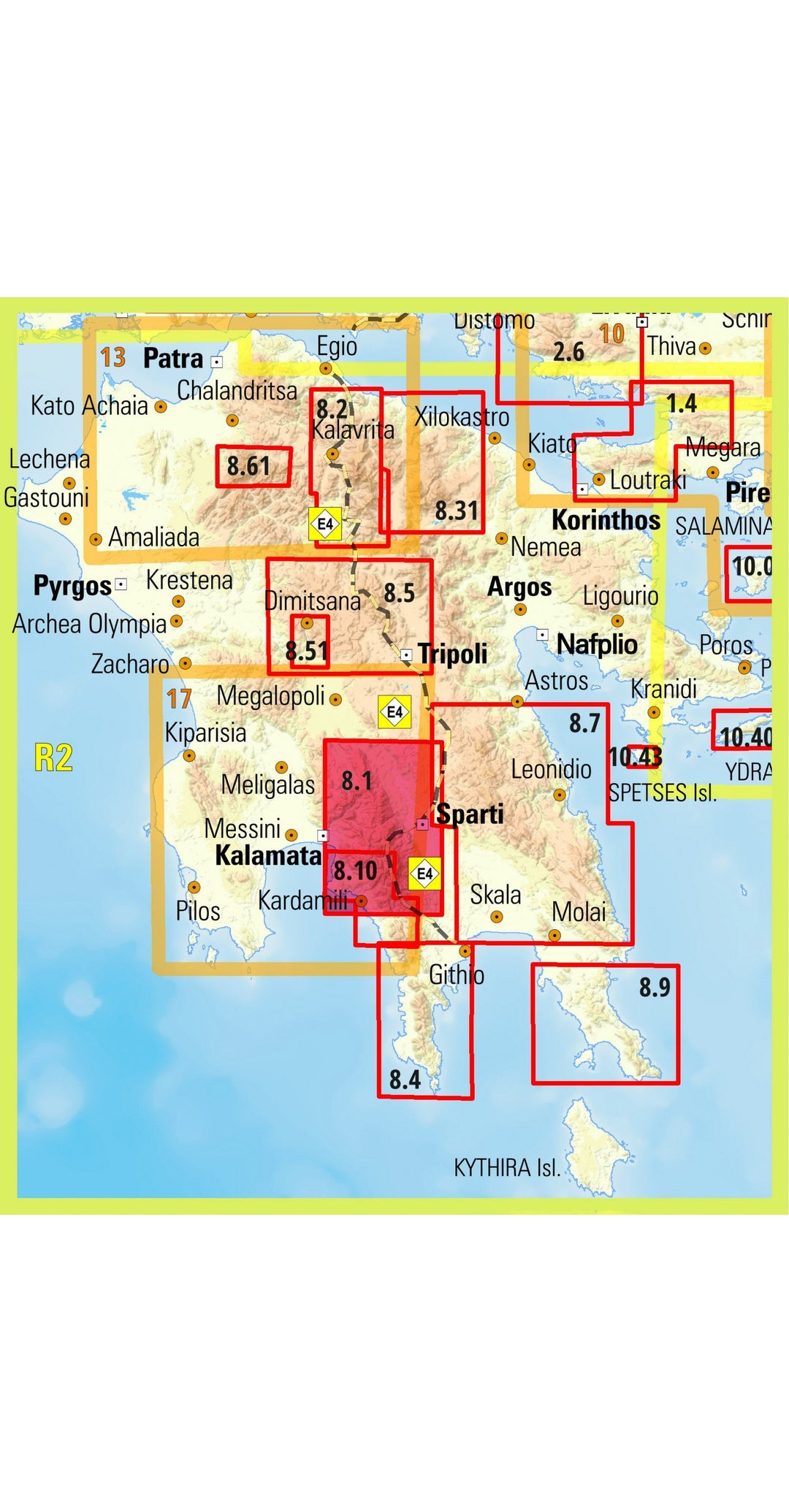 Carte de randonnée - Mont Taygetos - Taygeots Nord | Anavasi carte pliée Anavasi 