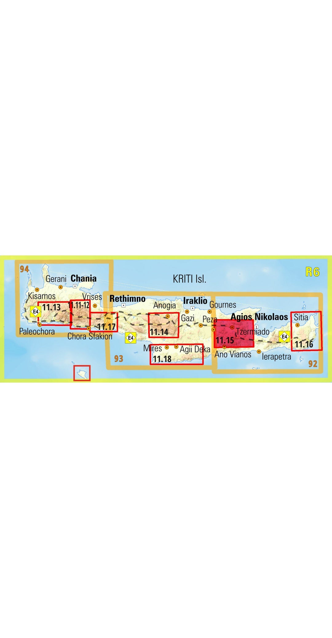 Carte de randonnée - Mt Dikti, Mt Selena (Crète)| Anavasi carte pliée Anavasi 