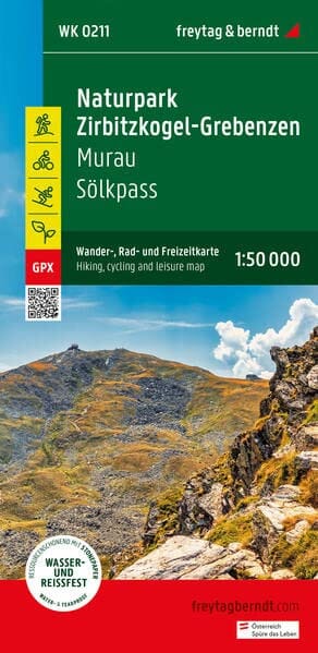 Carte de randonnée - Murau - Scheifling - Grebenzen - Sölkpass (Alpes autrichiennes), n° WK211 | Freytag & Berndt carte pliée Freytag & Berndt 