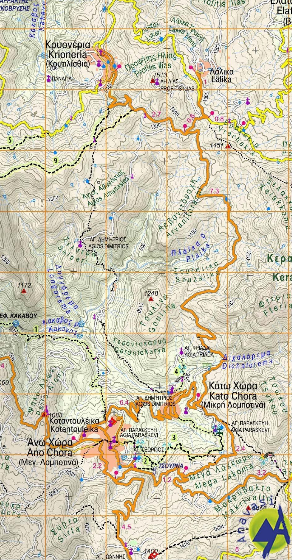 Hiking Map - Nafpaktos, Panaitoliko, Karpenisi (Central Greece) | Anav ...