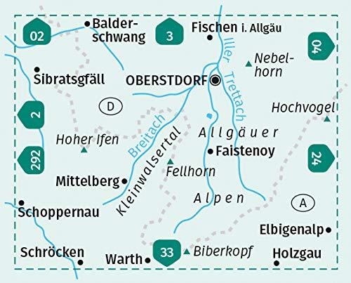 Carte de randonnée n° 003 - Oberstdorf, Kleinwalsertal (Allemagne) | Kompass carte pliée Kompass 