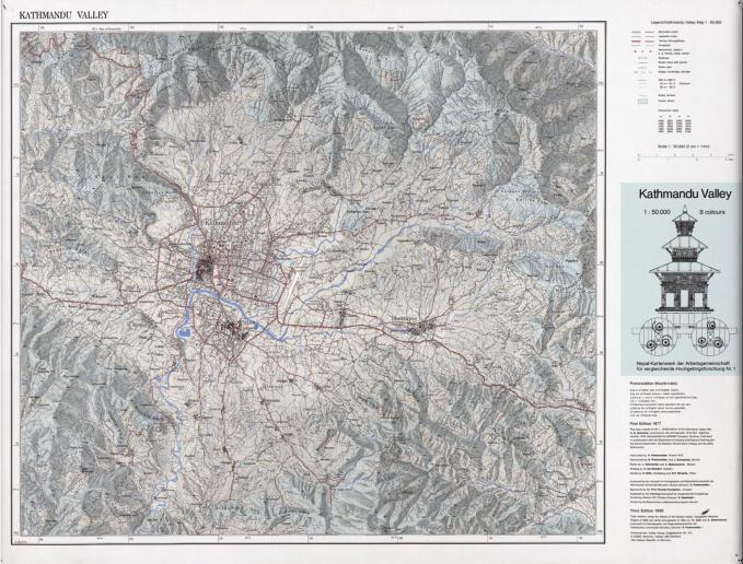 Carte de randonnée n° 01 - Vallée de Kathmandou (Népal) | Nelles Verlag carte pliée Nelles Verlag 