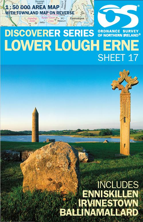 Carte de randonnée n° 017 - Lower Lough Erne (Irlande du Nord) | Ordnance Survey - Discoverer carte pliée Ordnance Survey 