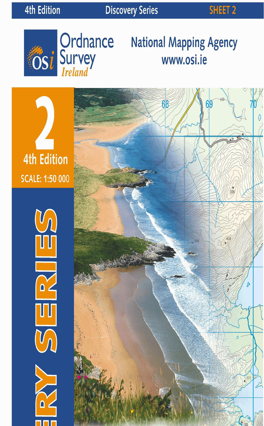 Carte de randonnée n° 02 - Donegal (N Cent) (Irlande) | Ordnance Survey - série Discovery carte pliée Ordnance Survey Ireland 