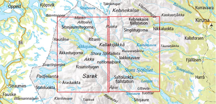 Carte de randonnée n° 02 - Nikkaluokta, Sarek, Saltoluokta (Suède) | Norstedts - Outdoor carte pliée Norstedts 