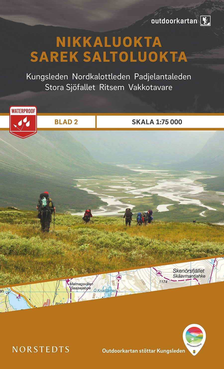 Carte de randonnée n° 02 - Nikkaluokta, Sarek, Saltoluokta (Suède) | Norstedts - Outdoor carte pliée Norstedts 