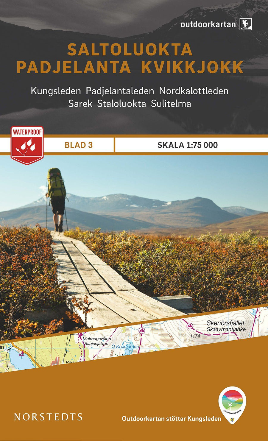 Carte de randonnée n° 03 - Saltoluokta, Padjelanta, Kvikkjokk (Suède) | Norstedts - Outdoor carte pliée Norstedts 