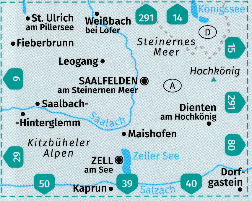 Carte de randonnée n° 030 - Saalfelden, Saalbach-Hinterglemm, Zell am See (Autriche) | Kompass carte pliée Kompass 