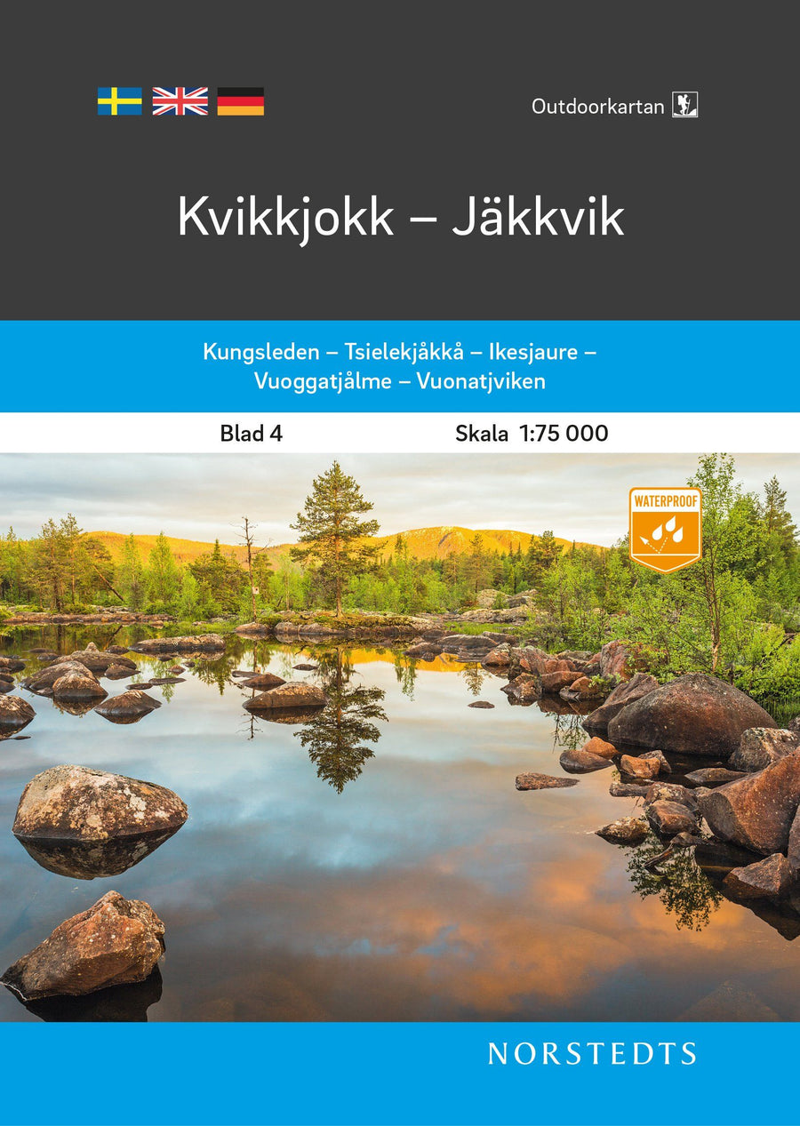 Carte de randonnée n° 04 - Kvikkjokk, Jäkkvik (Suède) | Norstedts - Outdoor carte pliée Norstedts 