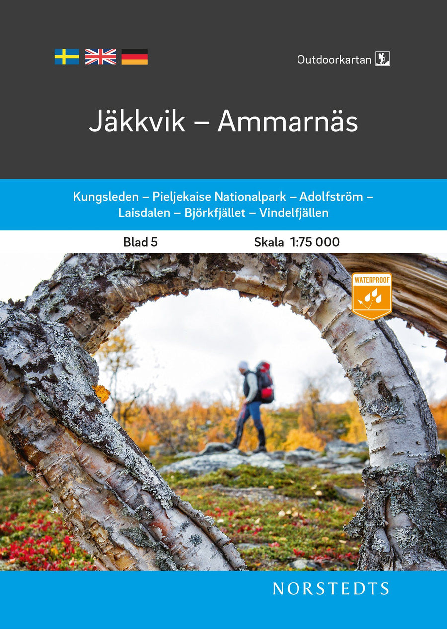Carte de randonnée n° 05 - Jäkkvik, Ammarnäs (Suède) | Norstedts - Outdoor carte pliée Norstedts 