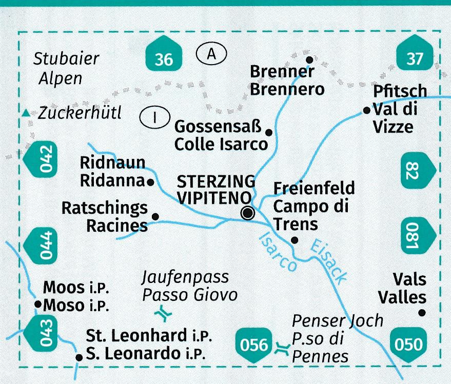 Carte de randonnée n° 058 - Vipiteno e dintorni (Sud Tyrol) | Kompass carte pliée Kompass 
