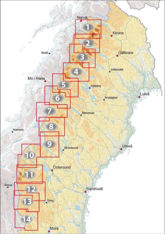 Carte de randonnée n° 06 - Ammarnäs, Hemavan/Lill/Björkvattnet (Suède) | Norstedts - Outdoor carte pliée Norstedts 