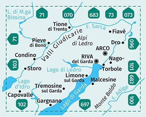 Carte de randonnée n° 071 - Alpi di Ledro, Valli Giudicarie + Aktiv Guide (Italie) | Kompass carte pliée Kompass 