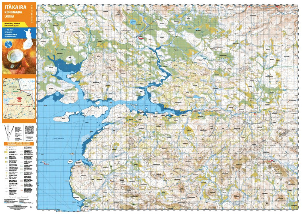 Carte de randonnée n° 1 - Itäkaira Kemihaara Lokka (Laponie) | Karttakeskus carte pliée Karttakeskus 