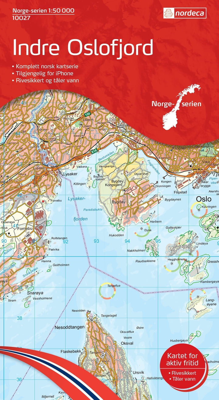 Carte de randonnée n° 10027 - Indre Oslofjord (Norvège) | Nordeca - Norge-serien carte pliée Nordeca 