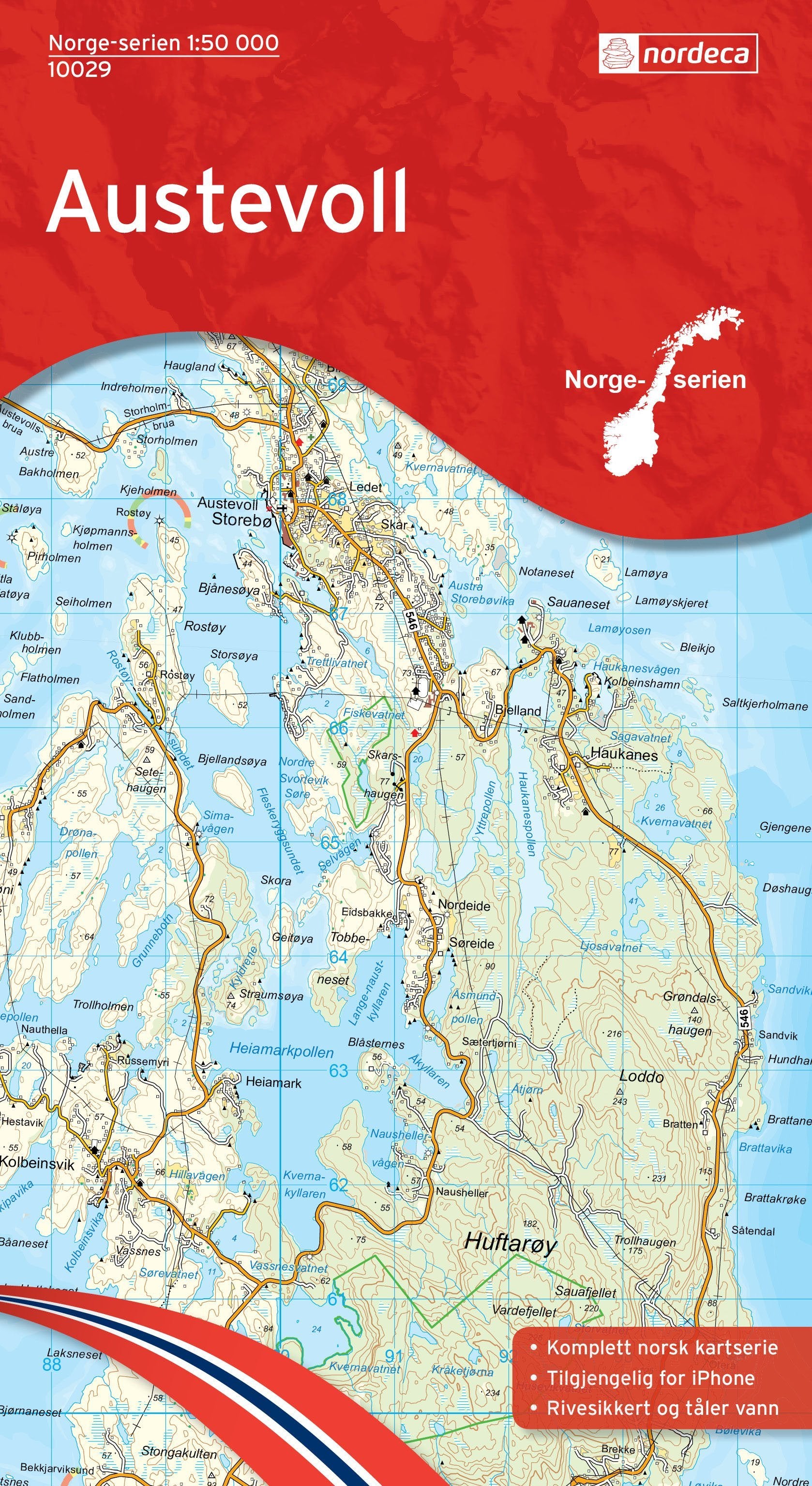 Hiking Map # 10029 - Austevoll (Norway) | Nordeca - Norge-Serien ...