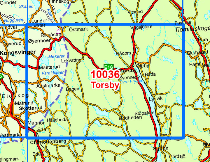 Carte de randonnée n° 10036 - Torsby (Norvège) | Nordeca - Norge-serien carte pliée Nordeca 