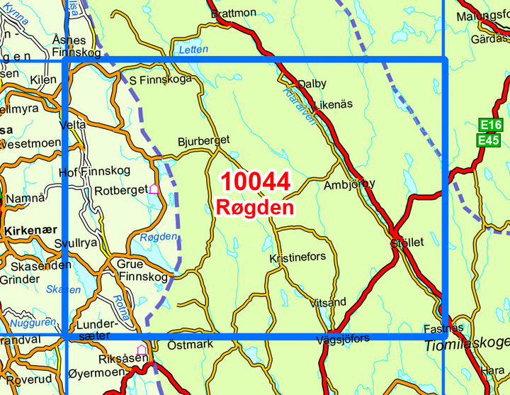 Carte de randonnée n° 10044 - Rogden (Norvège) | Nordeca - Norge-serien carte pliée Nordeca 
