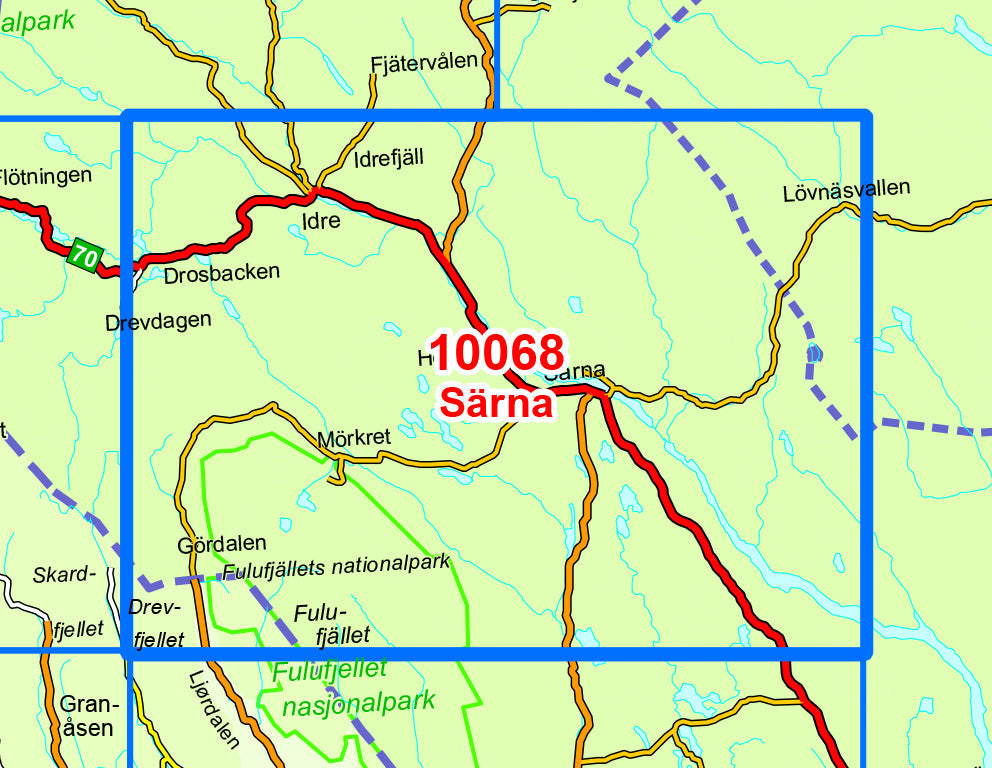 Carte de randonnée n° 10068 - Sarna (Norvège) | Nordeca - Norge-serien carte pliée Nordeca 