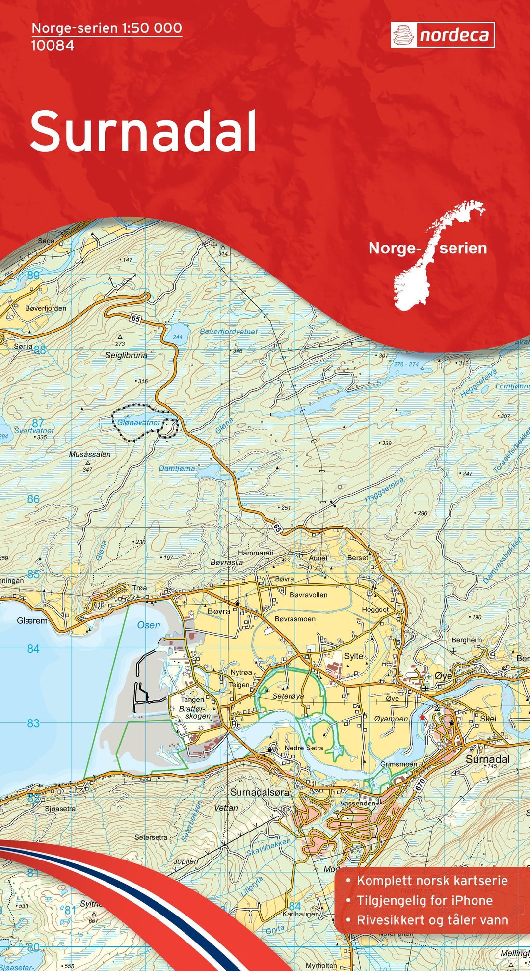 Carte de randonnée n° 10084 - Surnadal (Norvège) | Nordeca - Norge-serien carte pliée Nordeca 