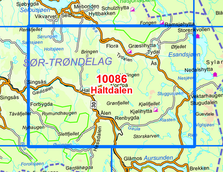 Carte de randonnée n° 10086 - Haltdalen (Norvège) | Nordeca - Norge-serien carte pliée Nordeca 