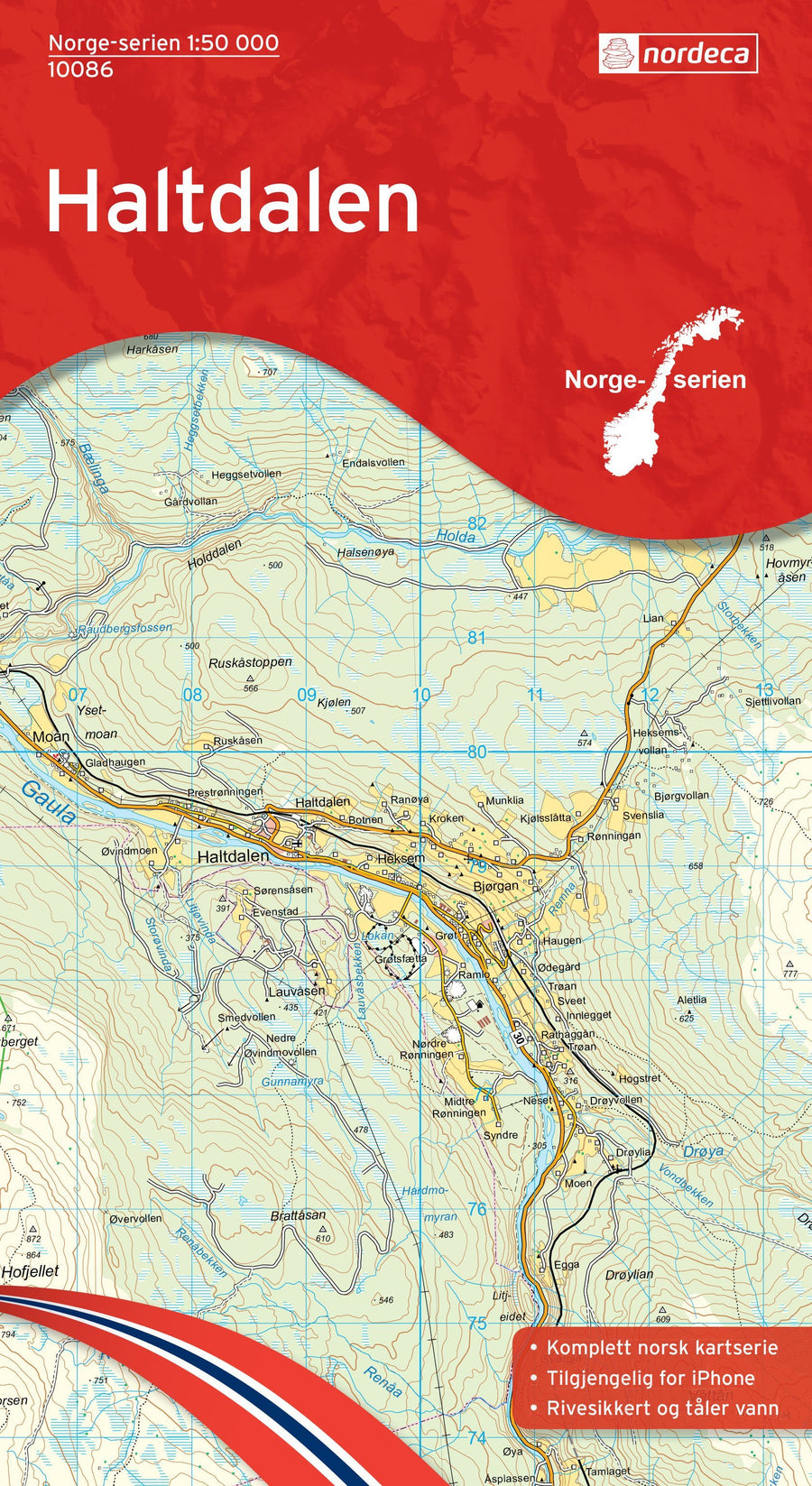 Carte de randonnée n° 10086 - Haltdalen (Norvège) | Nordeca - Norge-serien carte pliée Nordeca 