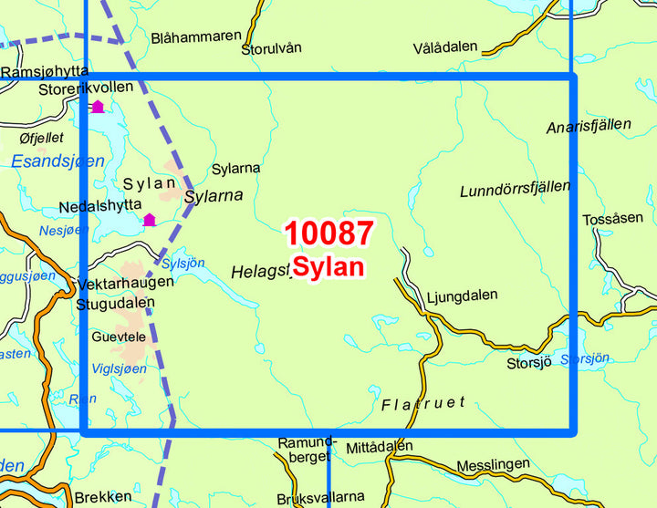 Carte de randonnée n° 10087 - Sylan (Norvège) | Nordeca - Norge-serien carte pliée Nordeca 