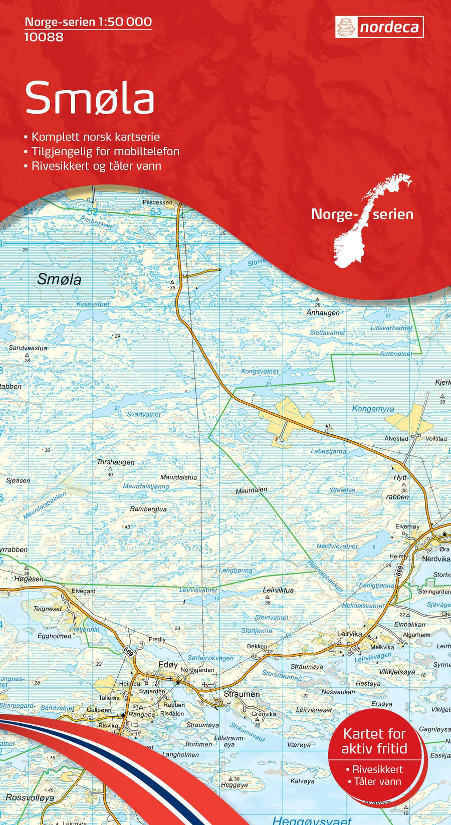 Carte de randonnée n° 10088 - Smola (Norvège) | Nordeca - Norge-serien carte pliée Nordeca 